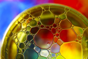 Macro of Oil & Water Set-Up Close up of oil and water set-up.